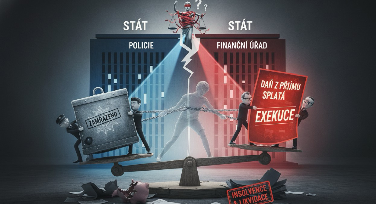 Obstavila vám policie účet a zakázala manipulovat s majetkem? A soud ještě nezačal? Nevadí! Finančnímu úřadu daň zaplatíte hned bez ohledu na to, prokáže-li se v budoucnu, že pocházejí-li z nelegální trestní činnosti. Nesmyls? Kdepak!